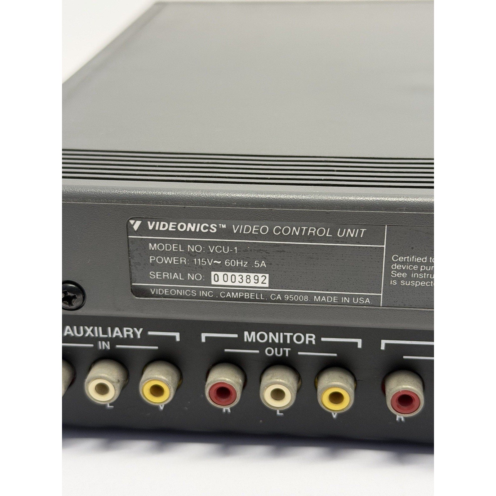 VINTAGE Videonics VCU-1 Video Control Unit Box w/ Remote