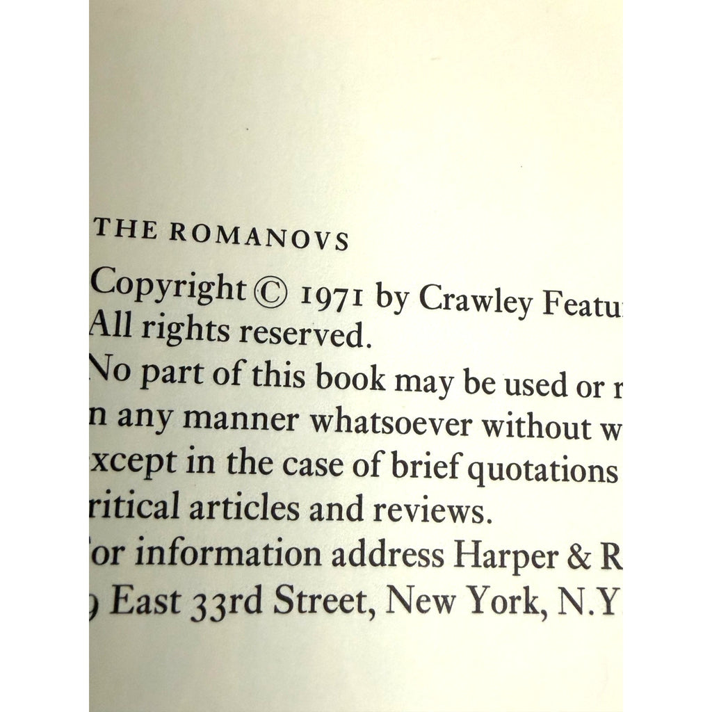 Vintage The Romanovs by Virginia Cowles 1971, Hardcover - Excellent Condition