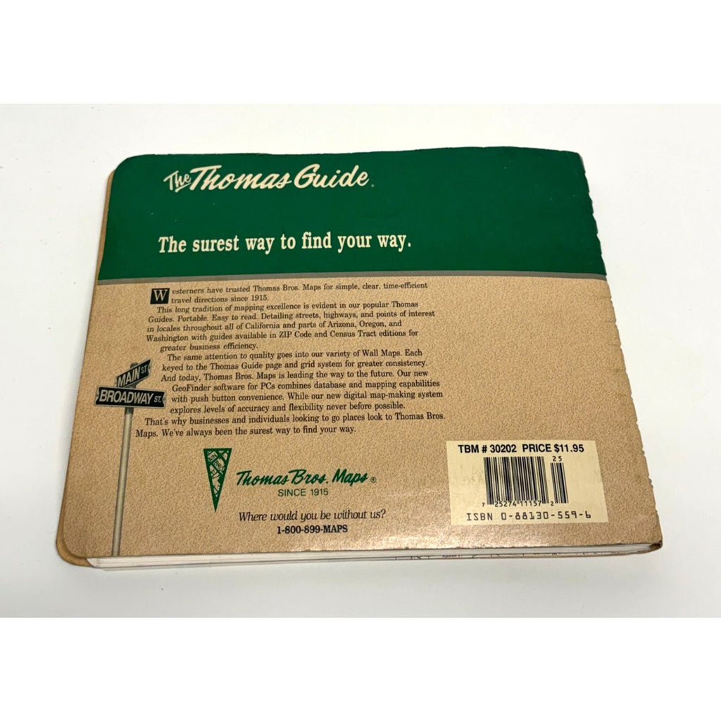 Vintage 1992 Thomas Bros Map Sonoma County Street Guide Directory Spiral Bound