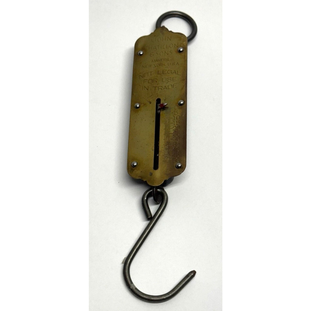 Vintage Hanging Brass Spring Scales 50 Lbs John Chatillon & Sons New York,USA