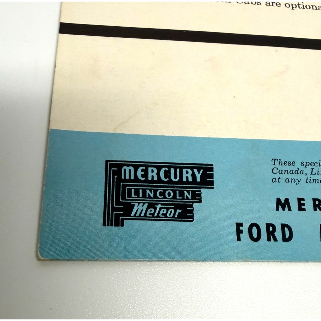 Vtg 1955 Ford Mercury Truck M-100 M-250 M-350 Vintage Canada Sales Brochure