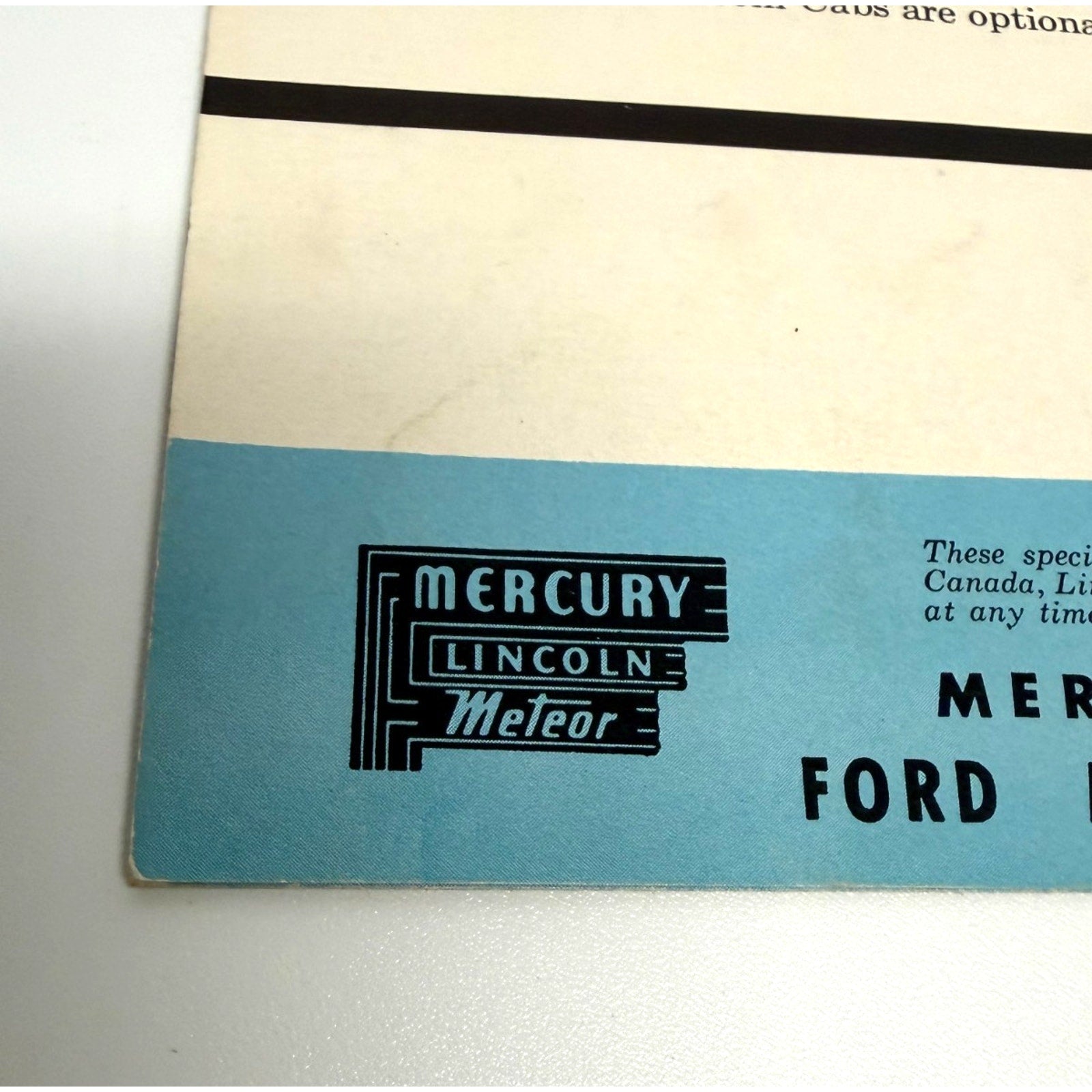 Vtg 1955 Ford Mercury Truck M-100 M-250 M-350 Vintage Canada Sales Brochure