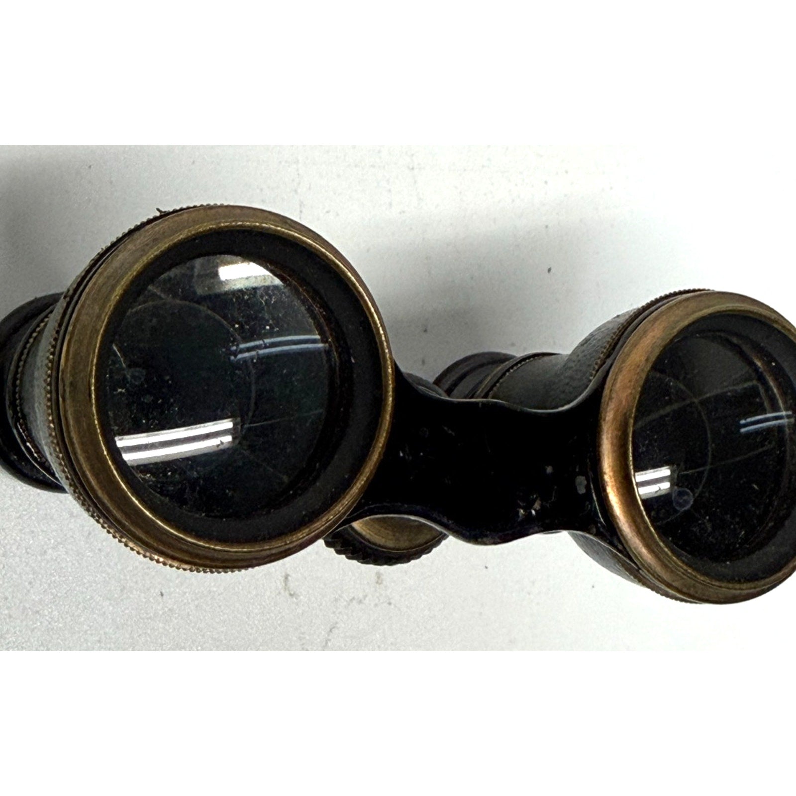 Vintage Opera Glasses Theater Binoculars Black Brass Leather Antique
