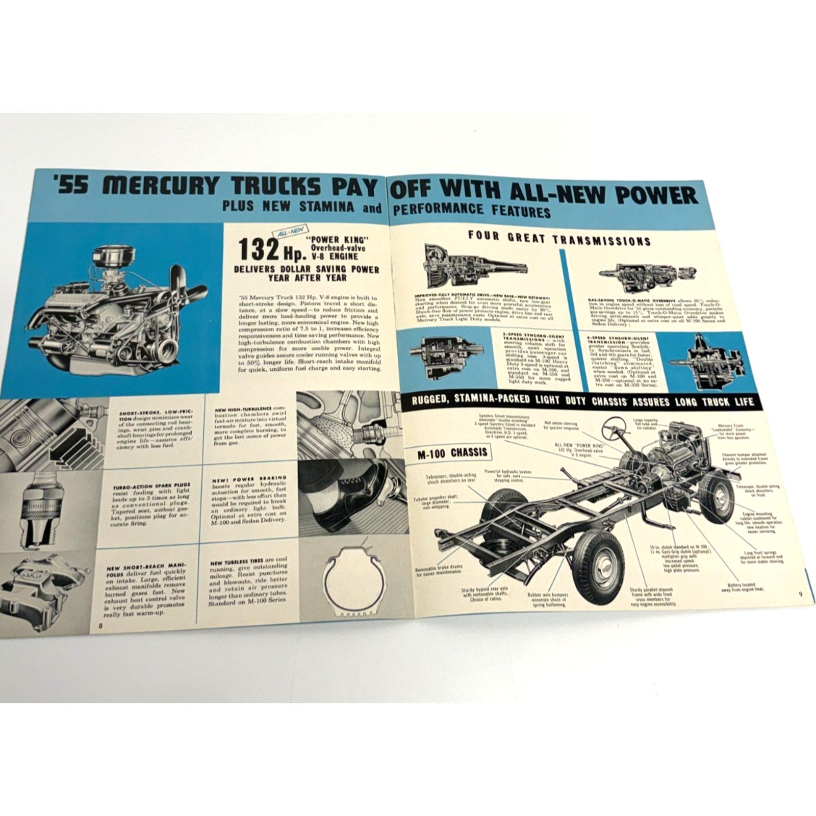Vtg 1955 Ford Mercury Truck M-100 M-250 M-350 Vintage Canada Sales Brochure
