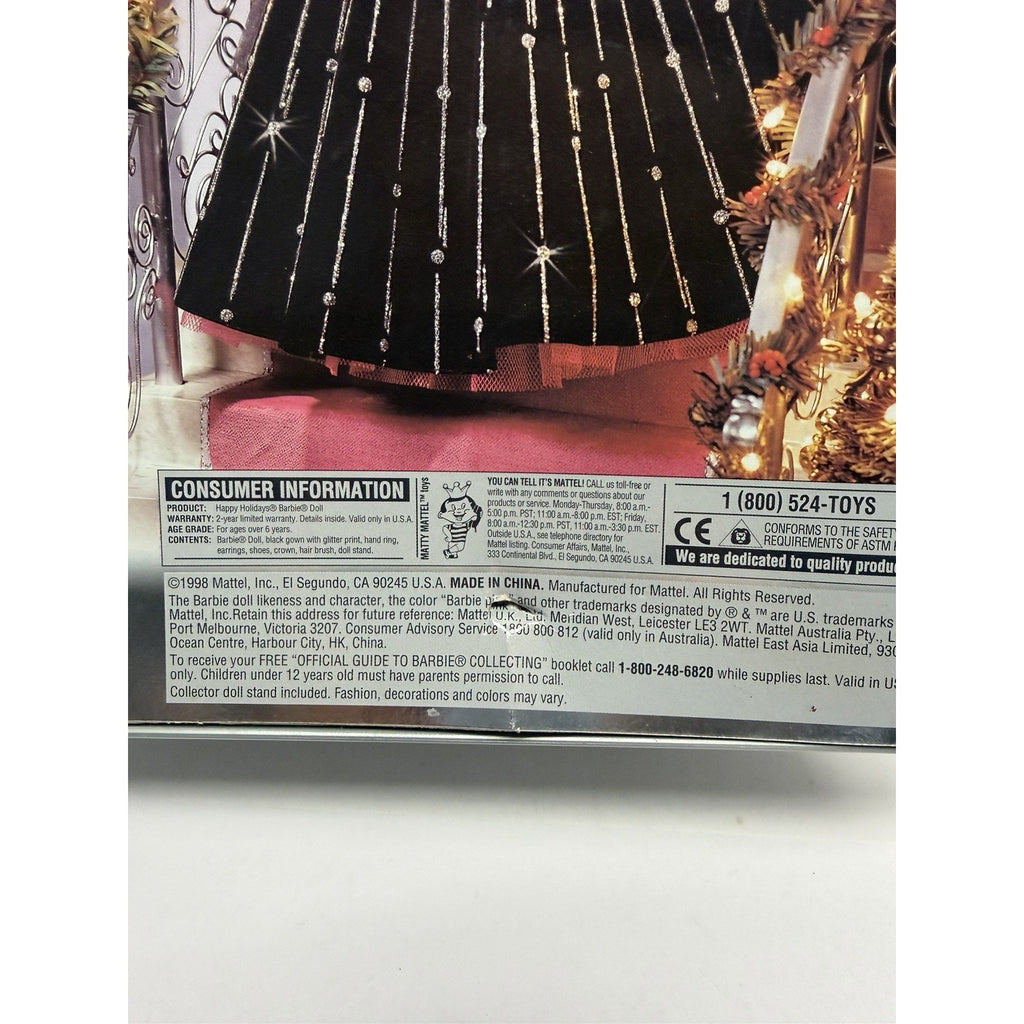 Vintage NEW Happy Holidays Barbie (1998) Fashion Doll NRFB Mattel