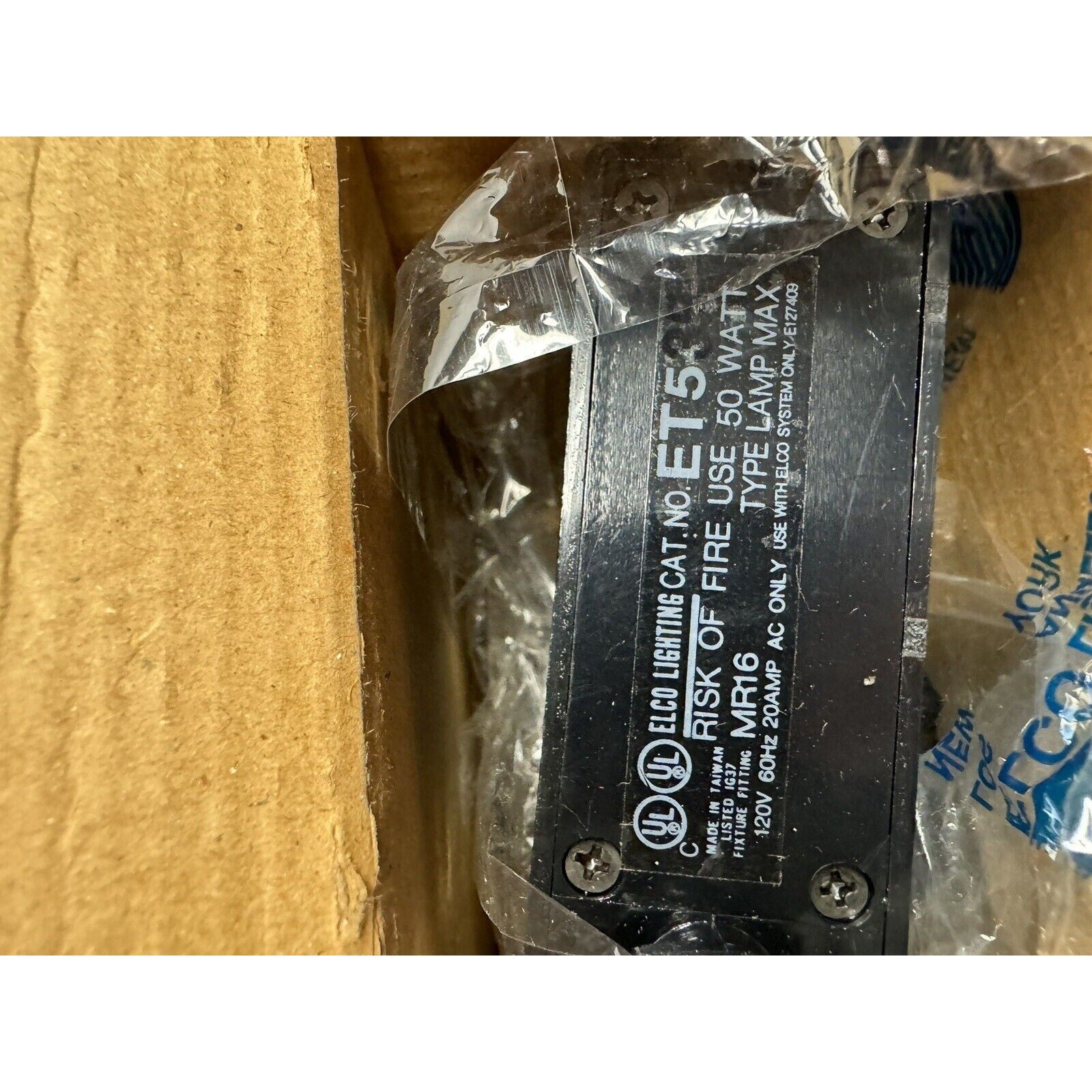 VINTAGE NOS Elco Track ET535 Black Lighting Track Light Fixture