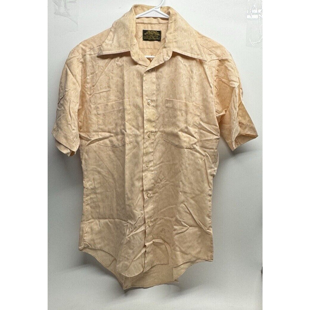 Vintage Sears Perma-Press Medium SHORT Sleeve SHIRT Wide Collar MADE IN JAPAN