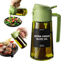 470 Ml Oil Sprayer for Cooking,2-In-1 Olive Oil Dispenser and Oil Spray Bottle,Oil Spray with Stickers,Thick Glass Spray Bottle