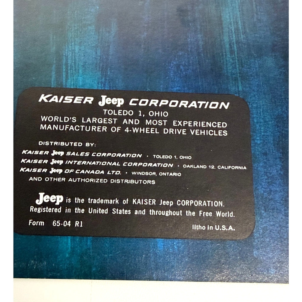 Vtg 1965 Kaiser Jeep Wagoneer Dealer Sales Brochure Catalog Original Car SalesAd