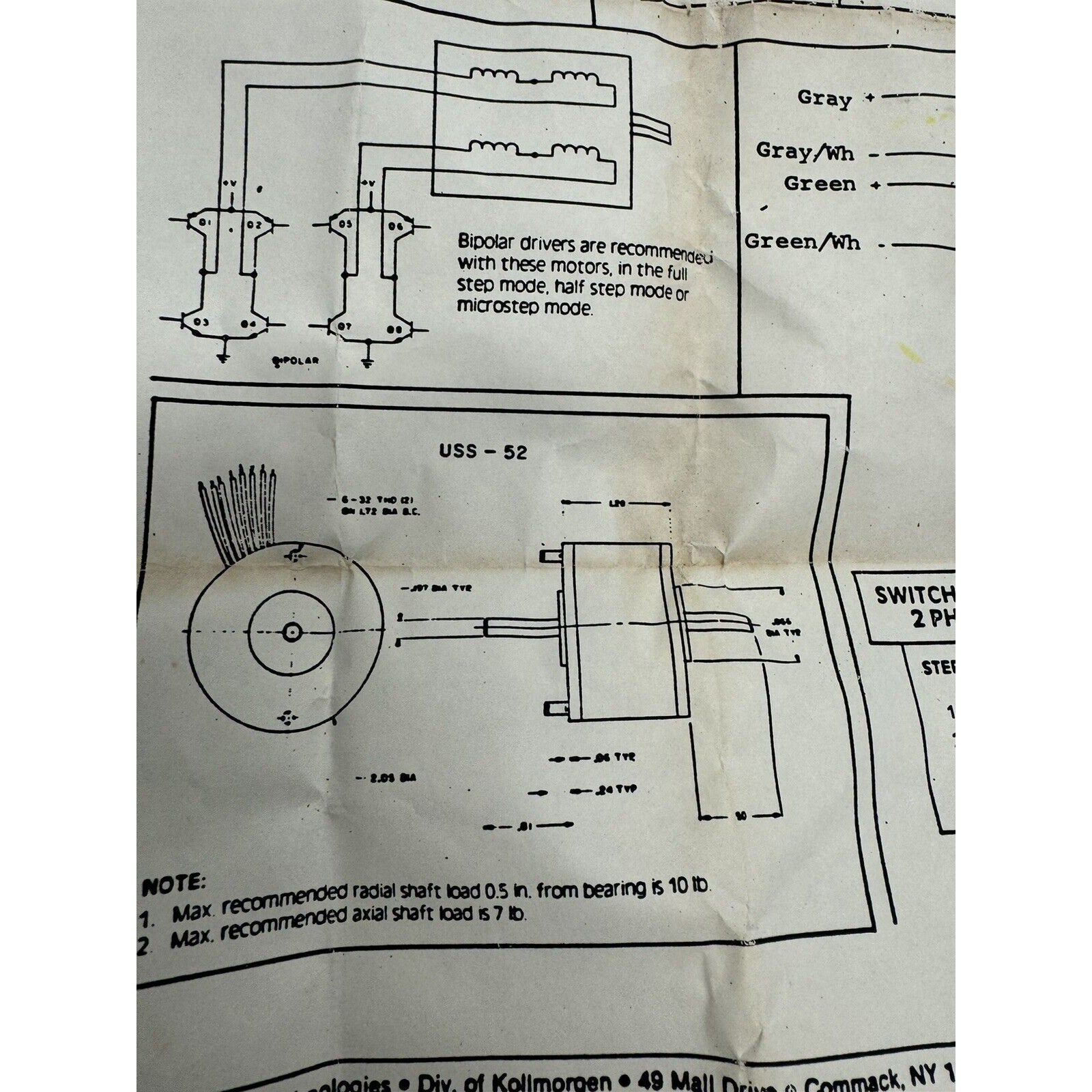 VINTAGE PMI Motion Technologies ServoDisc DC Motor 00M52R6002