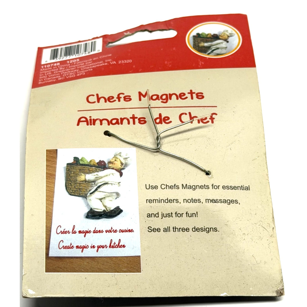 Vintage FACTORY SEALED Lot of 2 - Chef Refrigerator Magnets – Aimants de Chef