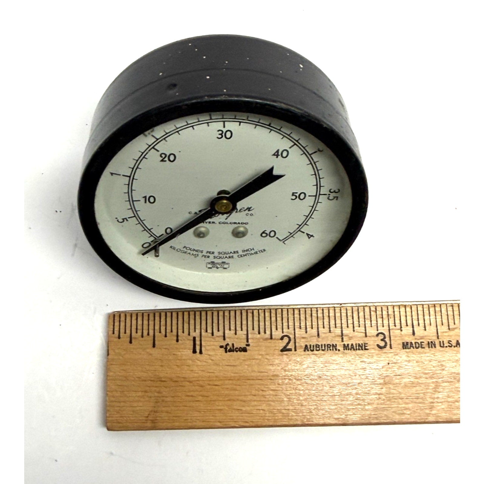 Vintage Marshalltown Instruments Vacuum Gauger 0-60 Pressure Meter