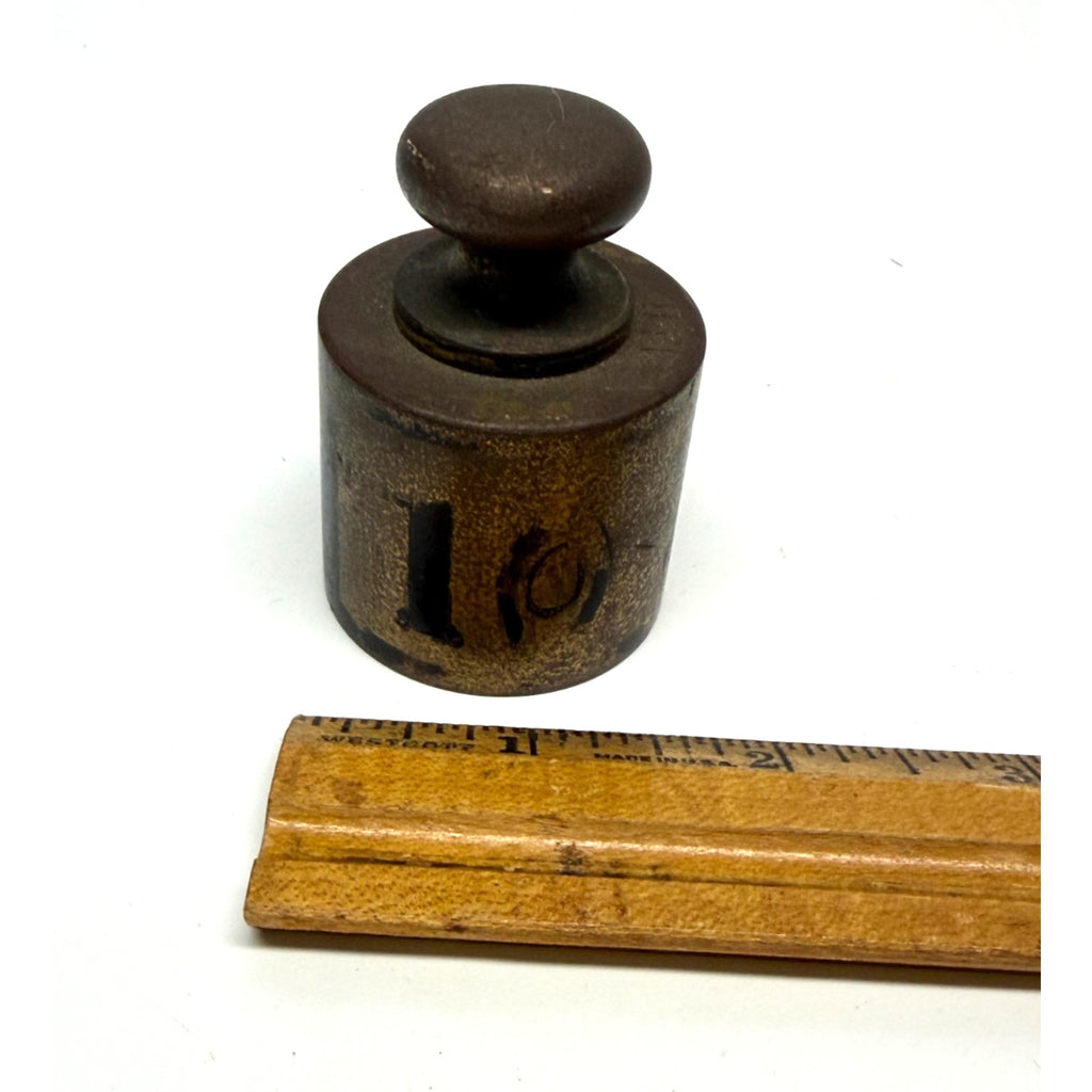 Vintage Antique Brass 1 Lb Scale Weight 1 Pound Balance Apothecary Knob
