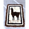Vintage RARE Alpaca Llama Fur Throw Rug Handmade Wall Hanging Tapestry 60”X 46"