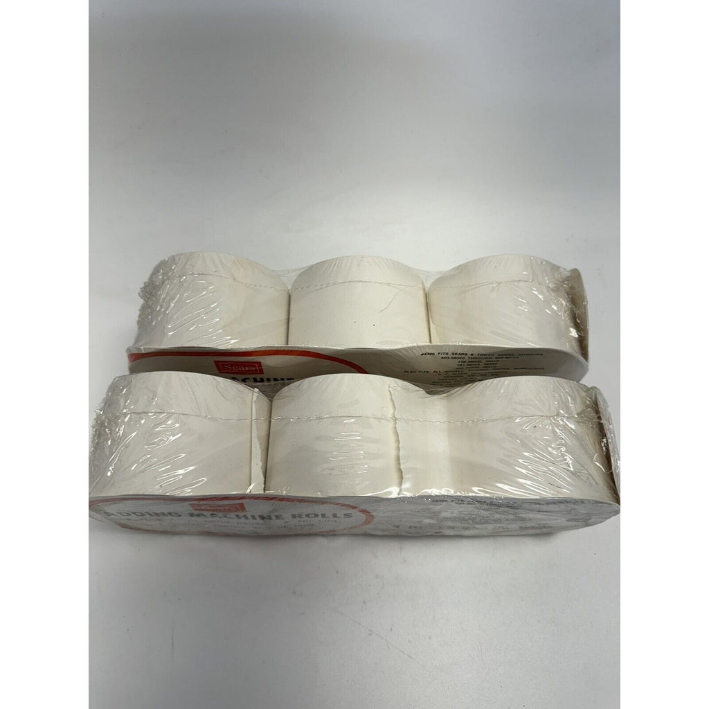 LOT OF 2 Sears Adding Machine Paper 3 Pack Replacement Rolls 2 1/4 Wide 130 feet