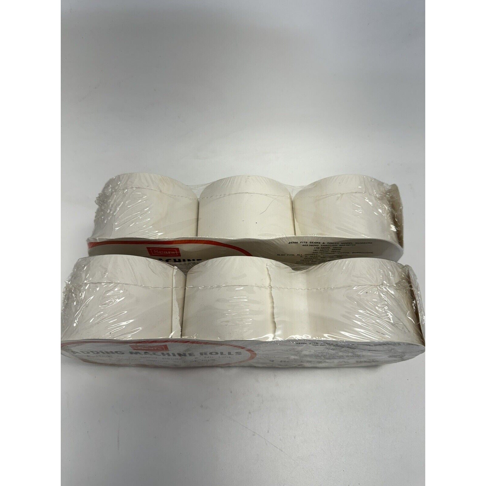LOT OF 2 Sears Adding Machine Paper 3 Pack Replacement Rolls 2 1/4 Wide 130 feet
