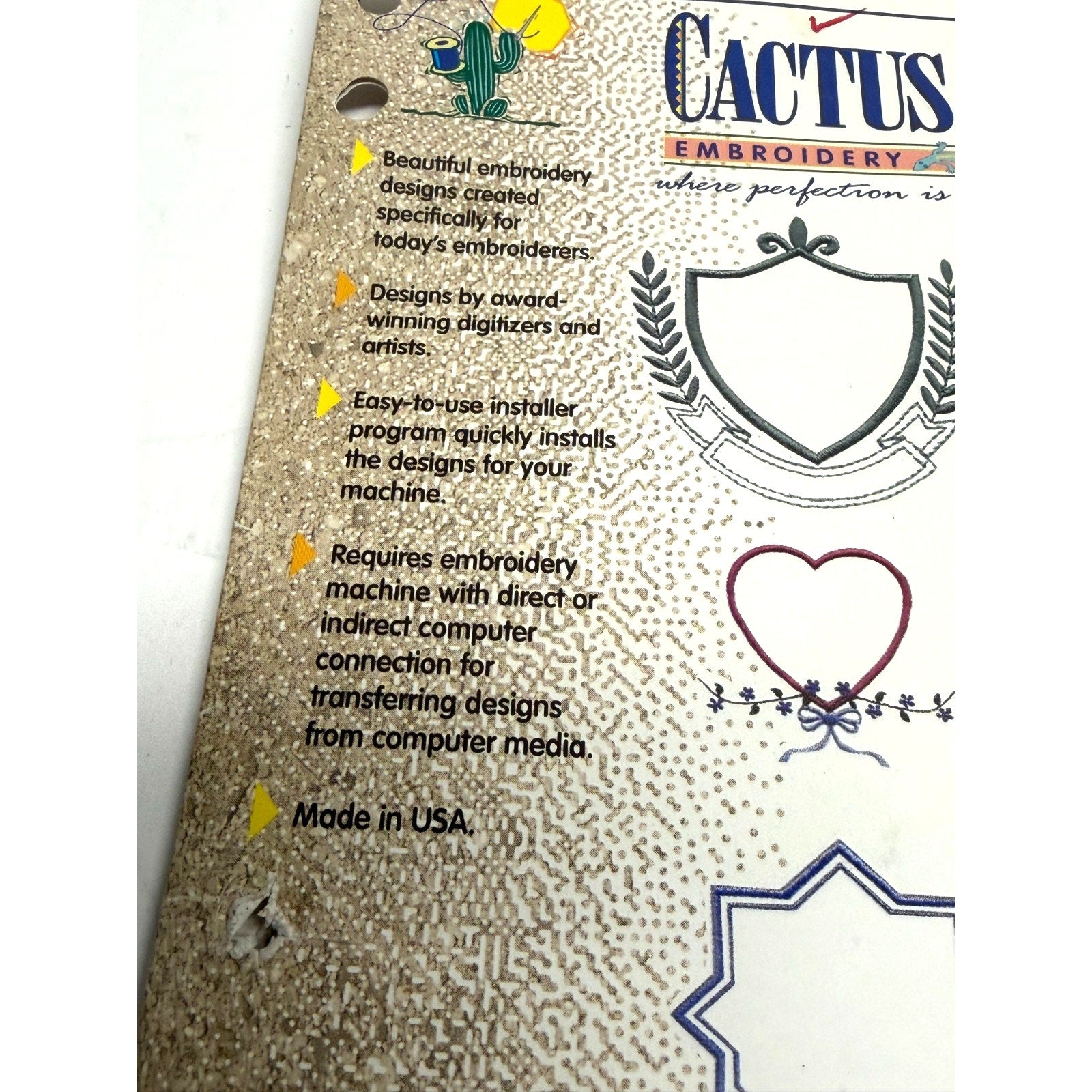 VTG Cactus Punch Monogram Essentials Vol 4 Borders MES04 Embroidery Designs