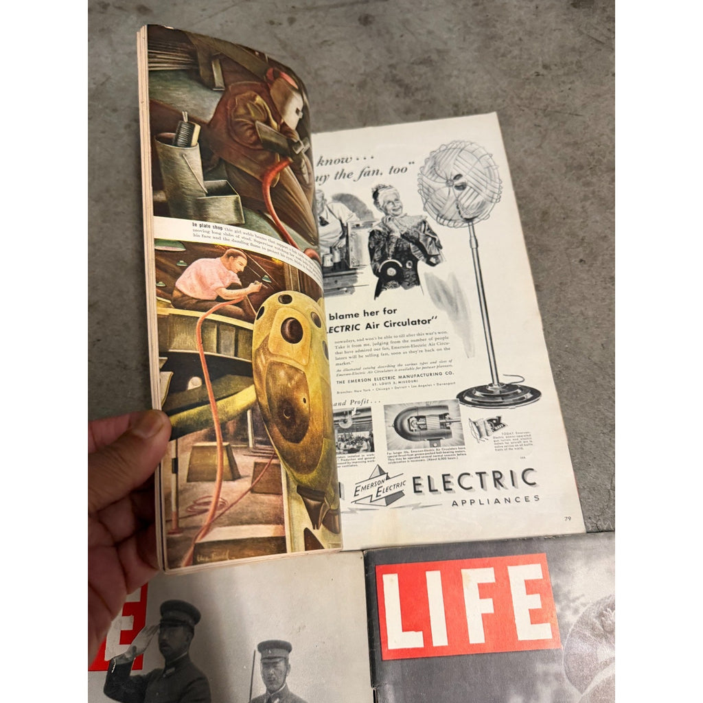 Vintage LIFE Magazine Lot 1940 1943 1944 WWII Emperor Japan Princess Elizabeth