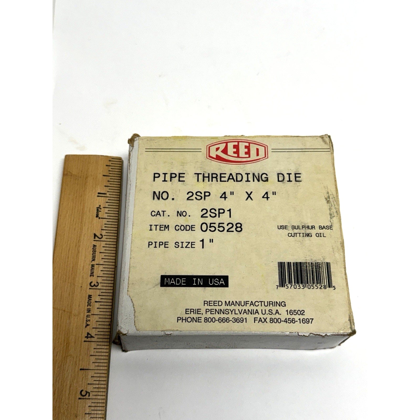 VINTAGE SEALED 1" Reed 2SP1 Solid Block Die 05528 NPT Steel/Stainless 4" x 4"