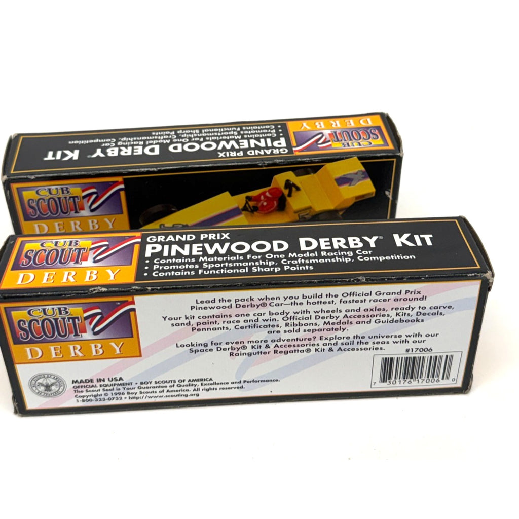 Vintage Lot of 2 Cub Scout Derby Grand Prix Pinewood Derby Car Kits # 17006 New