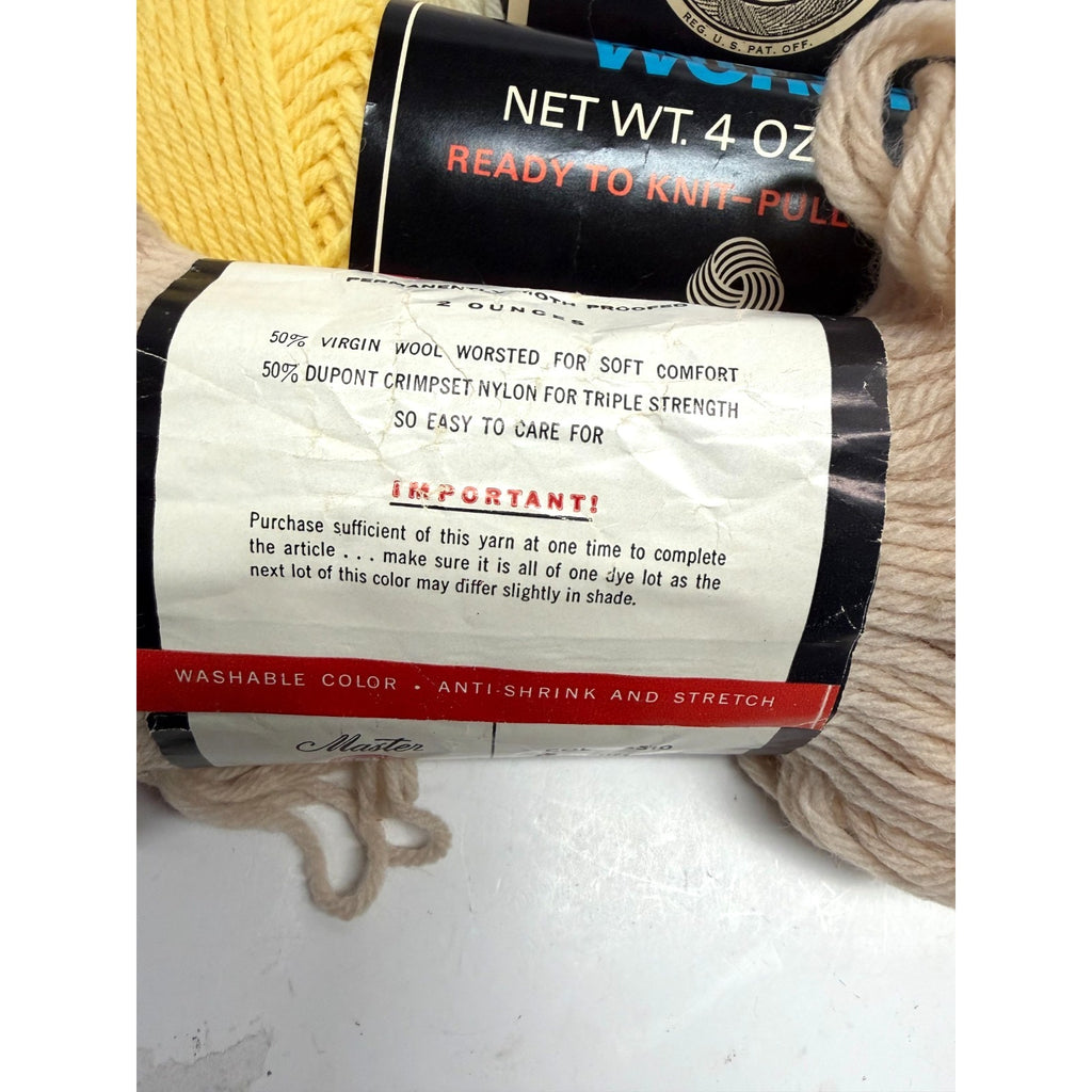 VINTAGE NOS Lot of 5 Columbia Minerva Nantuk 4-Ply & Bernat Nylo Germantown Yarn