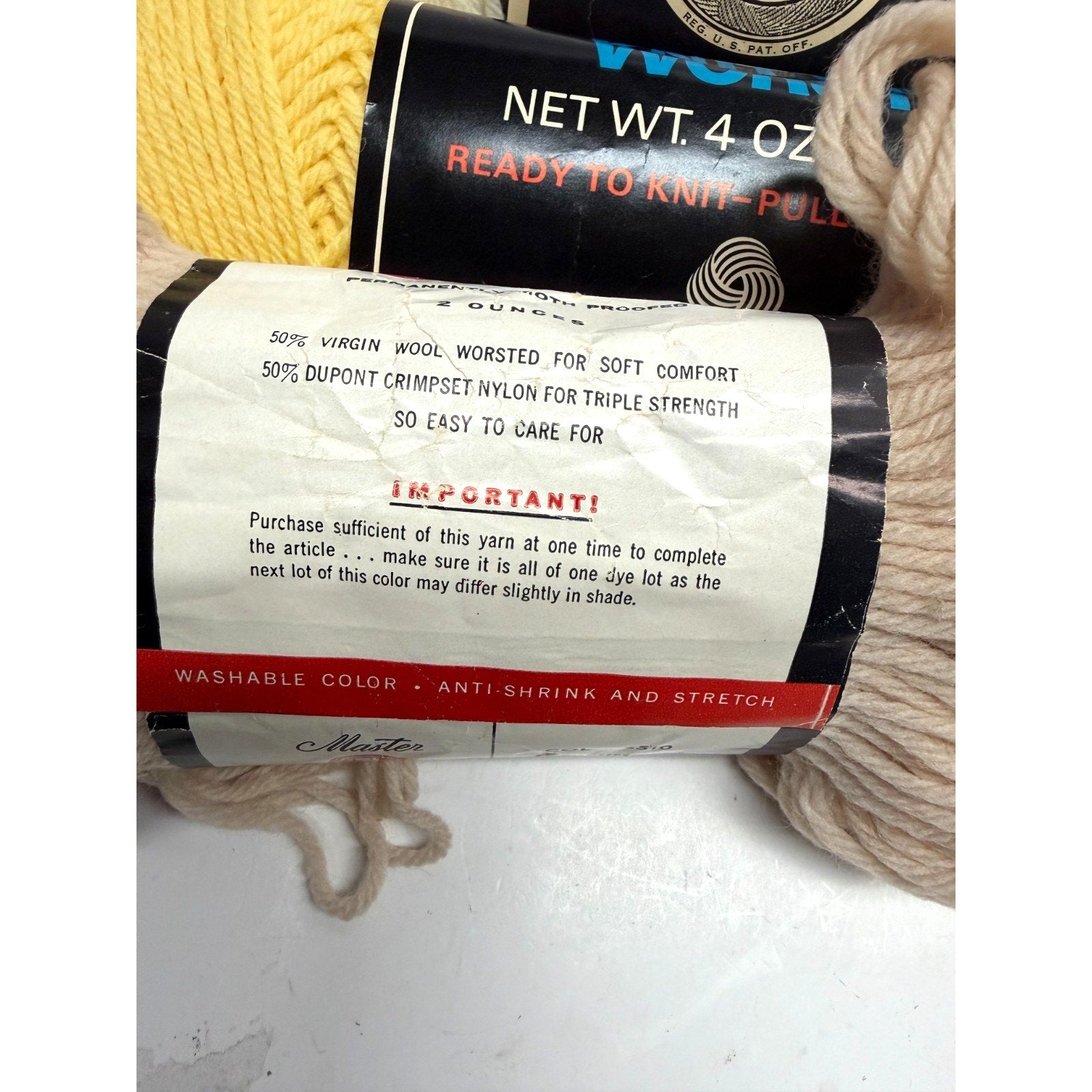VINTAGE NOS Lot of 5 Columbia Minerva Nantuk 4-Ply & Bernat Nylo Germantown Yarn