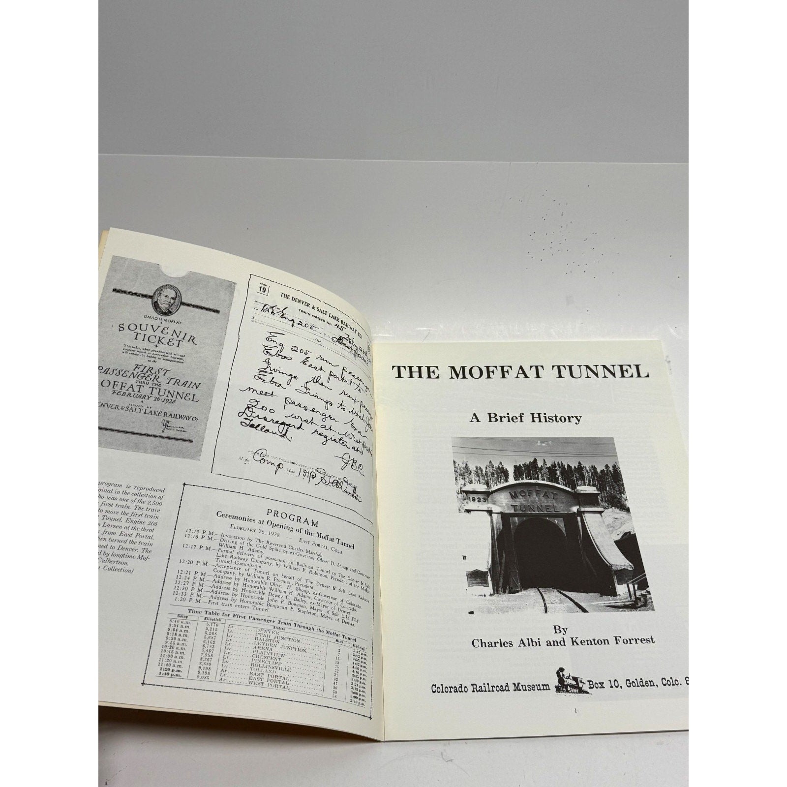 Vtg The Moffat Tunnel: A Brief History Charles Albi Kenton Forrest Railroad Book