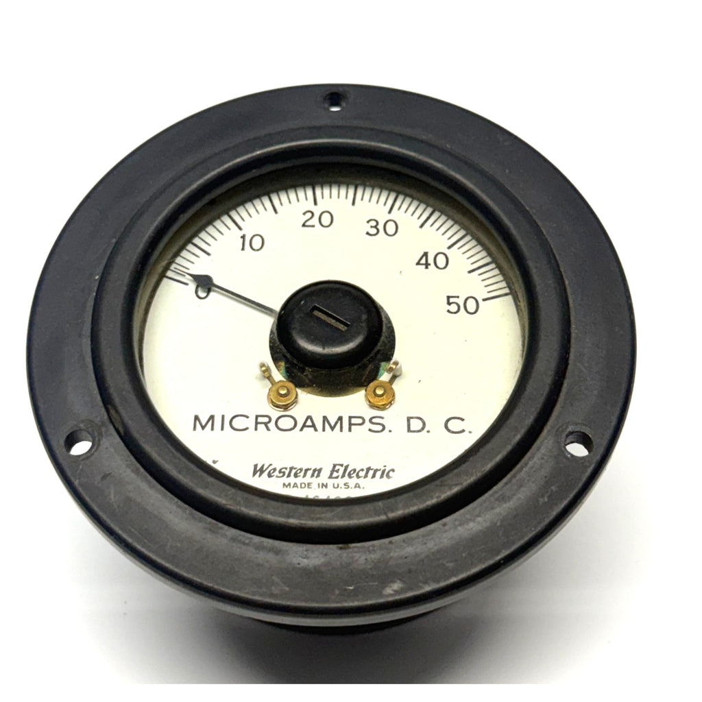 Vintage Western Electric DC Microamperes Panel Meter Gauge 0-50 uA D-164601