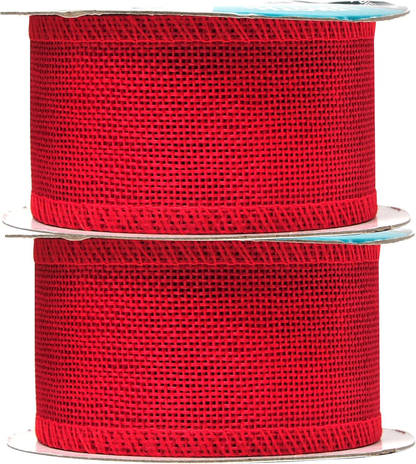 Red Burlap Ribbon 2 Inches Wide Jute Ribbons for Crafts - 20 Yds Roll Rustic Burlap Wrap Trim Ribbons for Wreaths Bows Wedding Party Decoration