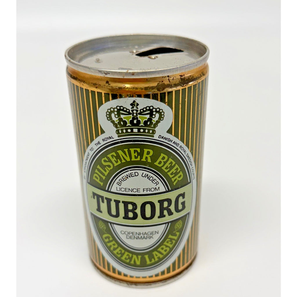 Vintage TUBORG Pilsener Beer Green Label Vintage Steel Beer Can Pull Tab , 12 OZ