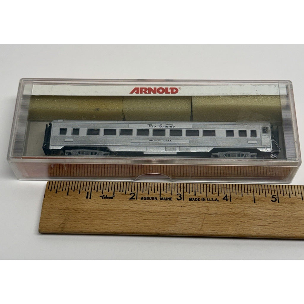 VTG CB8 Arnold N Scale No. 5416 Rio Grande "Silver Shop" Vista Dome Car Germany