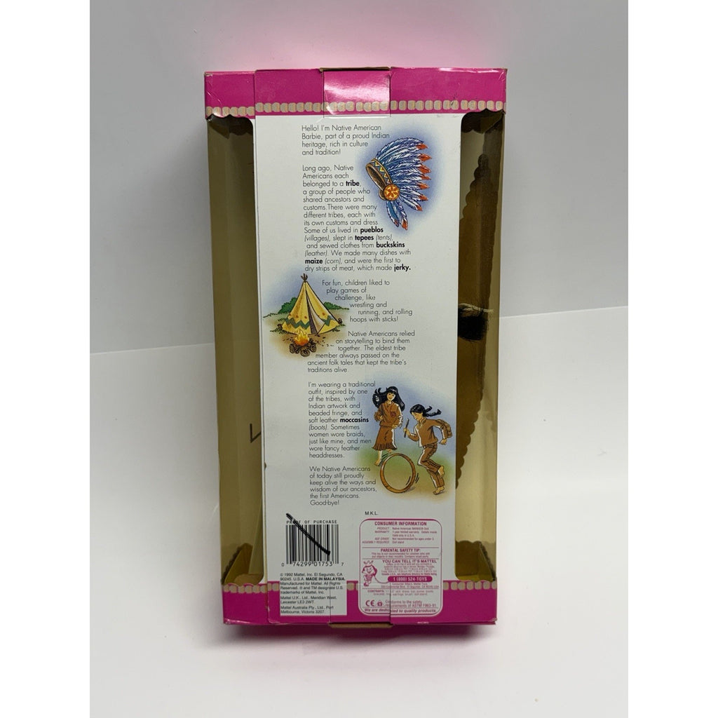VINTAGE NOS 1992 Native American Dolls of the World Barbie Special Edition 1753