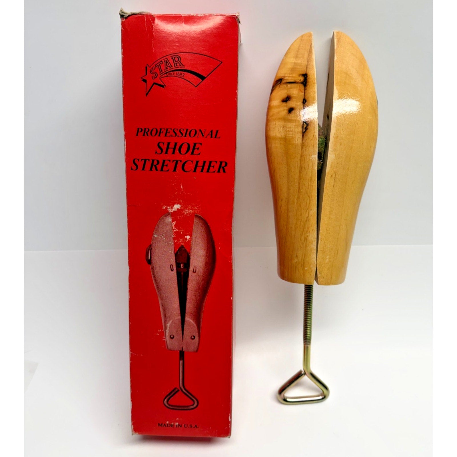 Vintage NOS STAR Professional Adjustable Wooden Shoe Stretcher