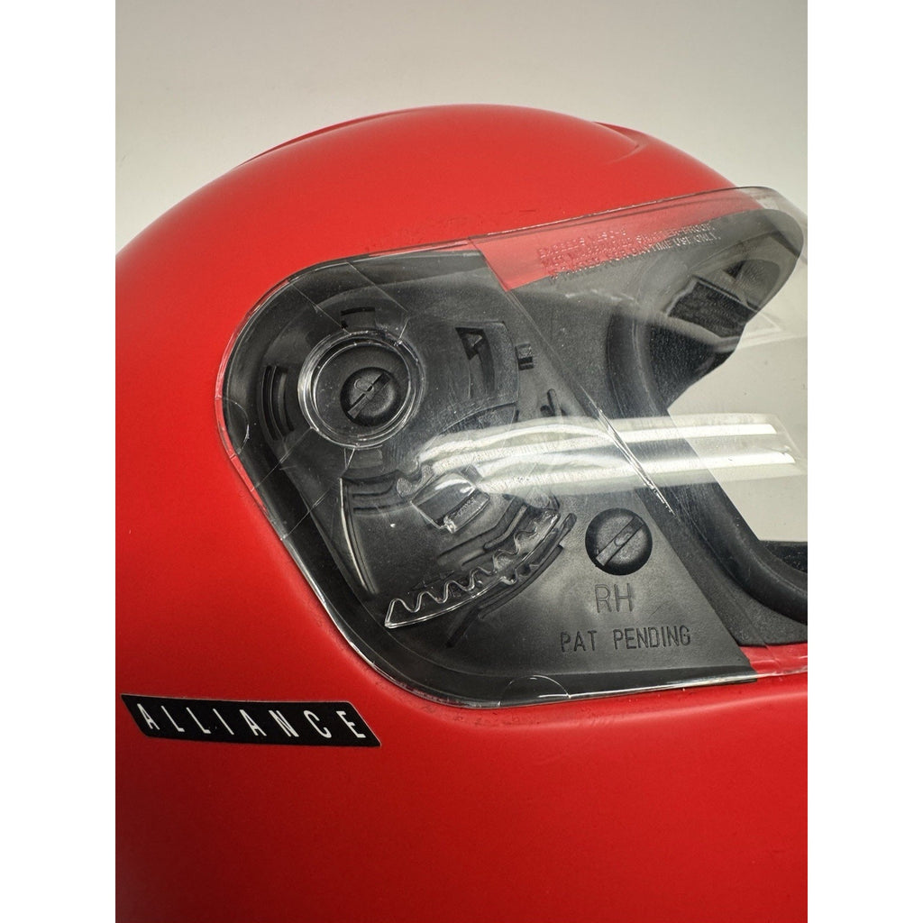 Vintage Icon 1c-01 Motorcycle Helmet Red with Screen Small Made in Korea