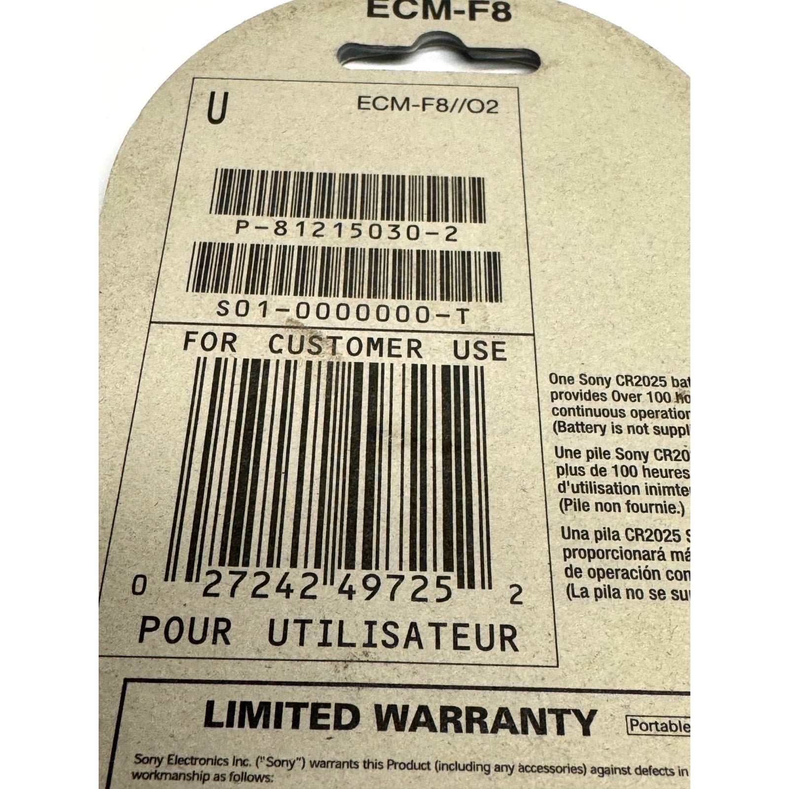 Vintage FACTORY SEALED Sony ECM-F8 - TableTop Boundary Condenser Microphone