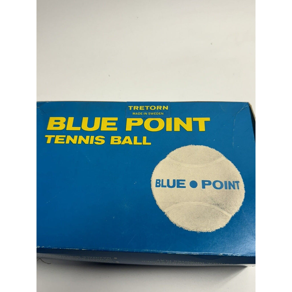Vintage NOS Bancroft Tretorn Blue Point Tennis Balls Box of 6 Made in Sweden
