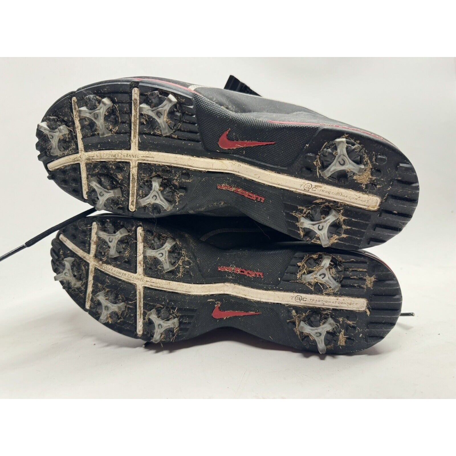 Nike Zoom Brandon Mens Sz 7.5 Black Golf Shoes Lace Zip Closure 379208-006