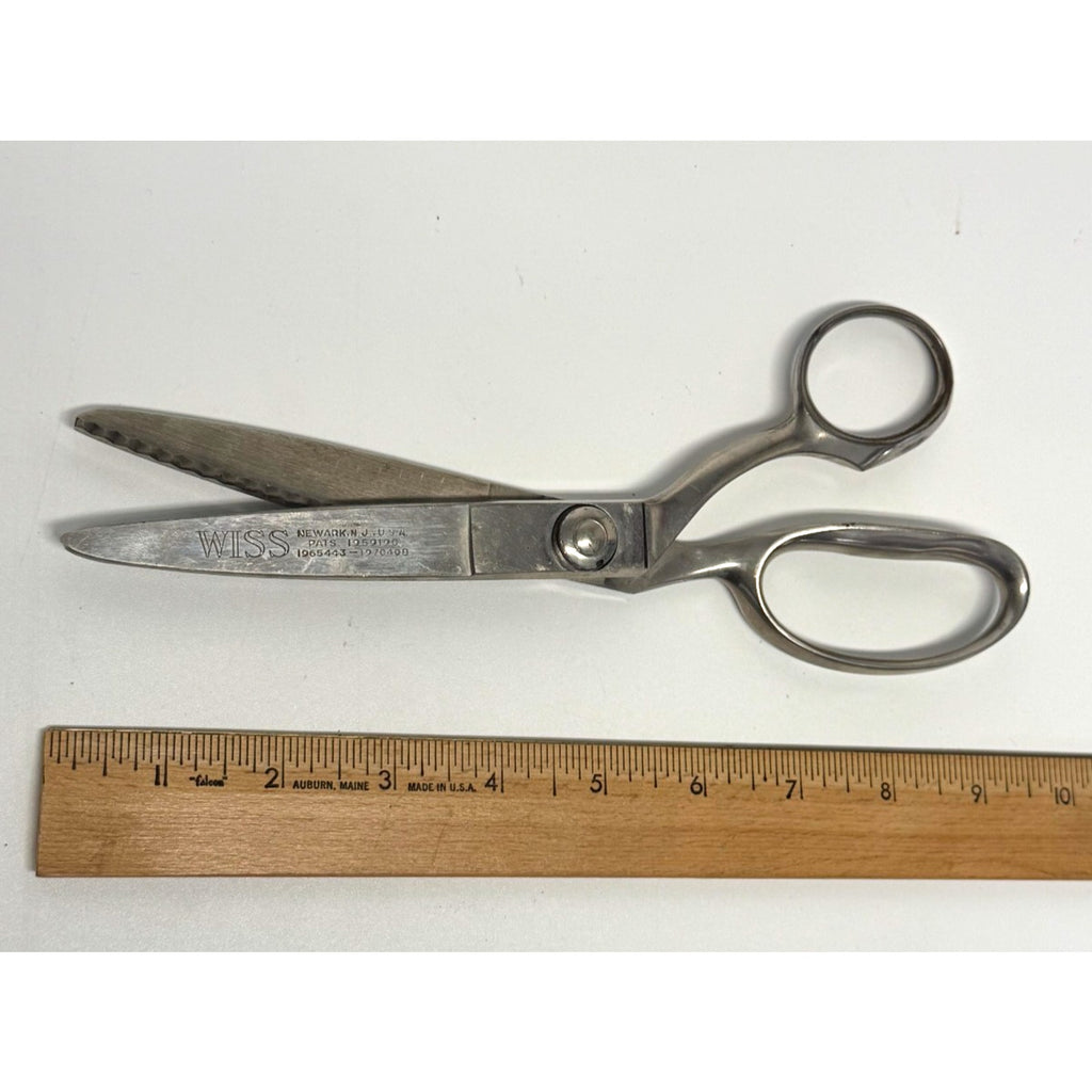 Vintage Wiss 9" Pinking Shears Sewing Scissors Heavy Duty Newark NJ Made in USA