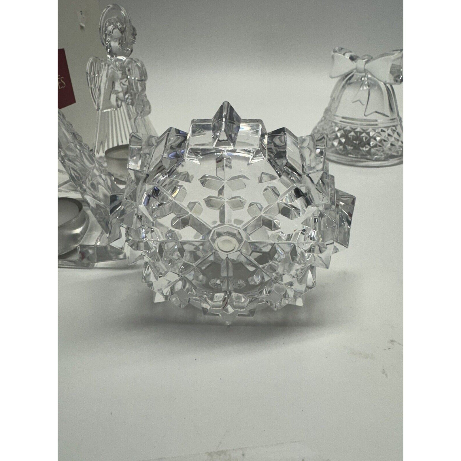 VINTAGE NEW Cristal DArques Christmas Luminaries Candle Holder Made in France