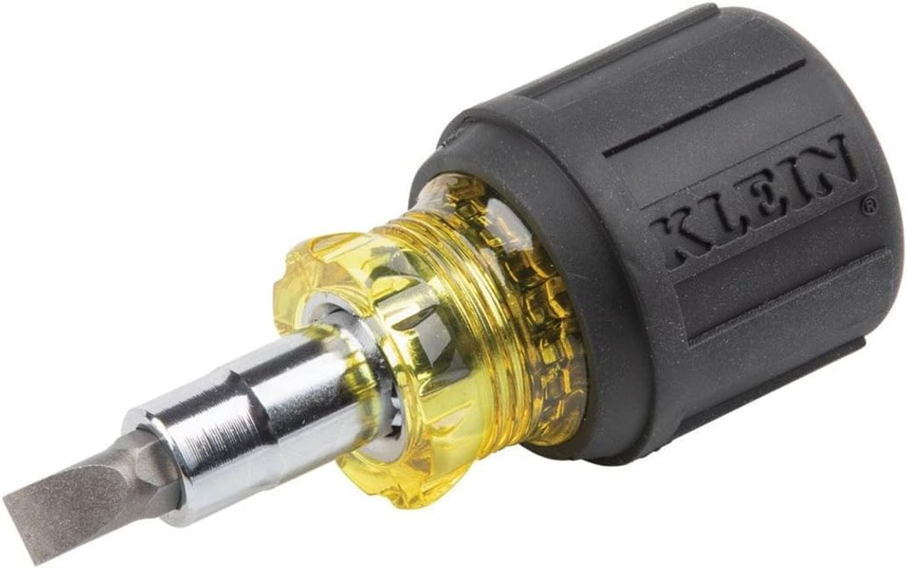 32561 Multi-Bit Screwdriver/Nut Driver, 6-In-1 Stubby Screwdriver with 2 Phillips, 2 Slotted, 2 Nut Drivers