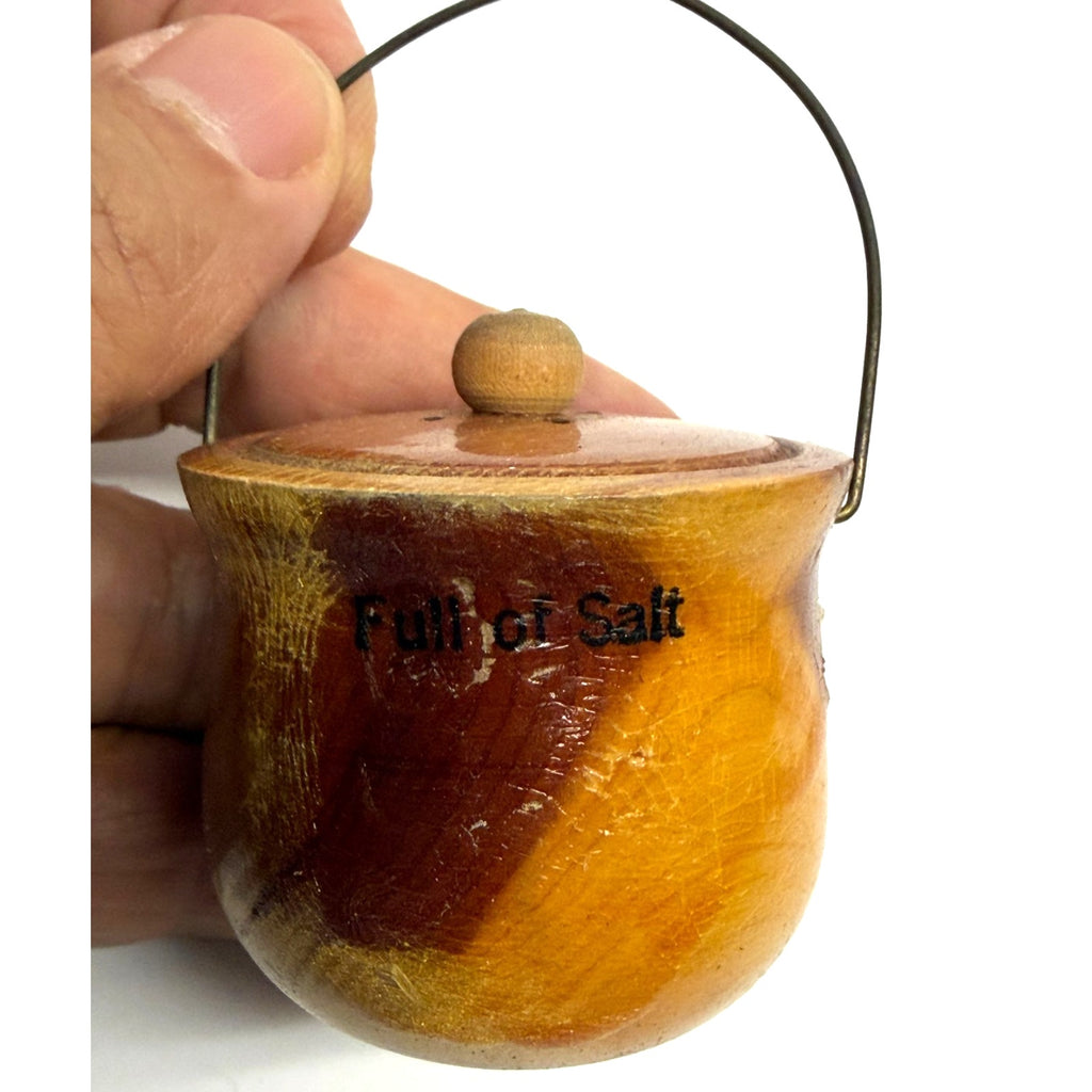 Vintage Wood Pots Salt And Pepper Shakers
