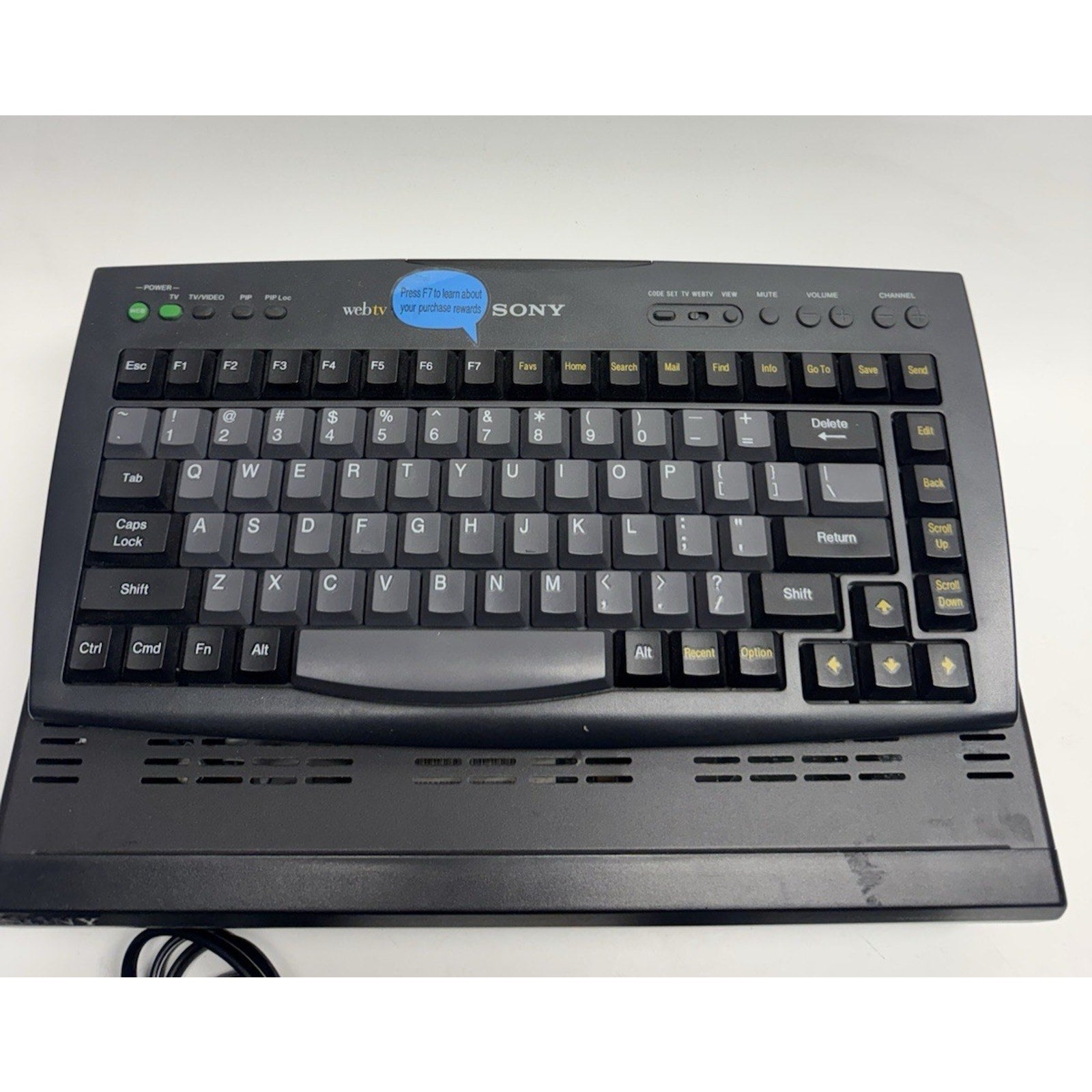 Vintage 1998 Sony WEBTV PLUS INT-W200 Internet Terminal, Keyboard, Cable