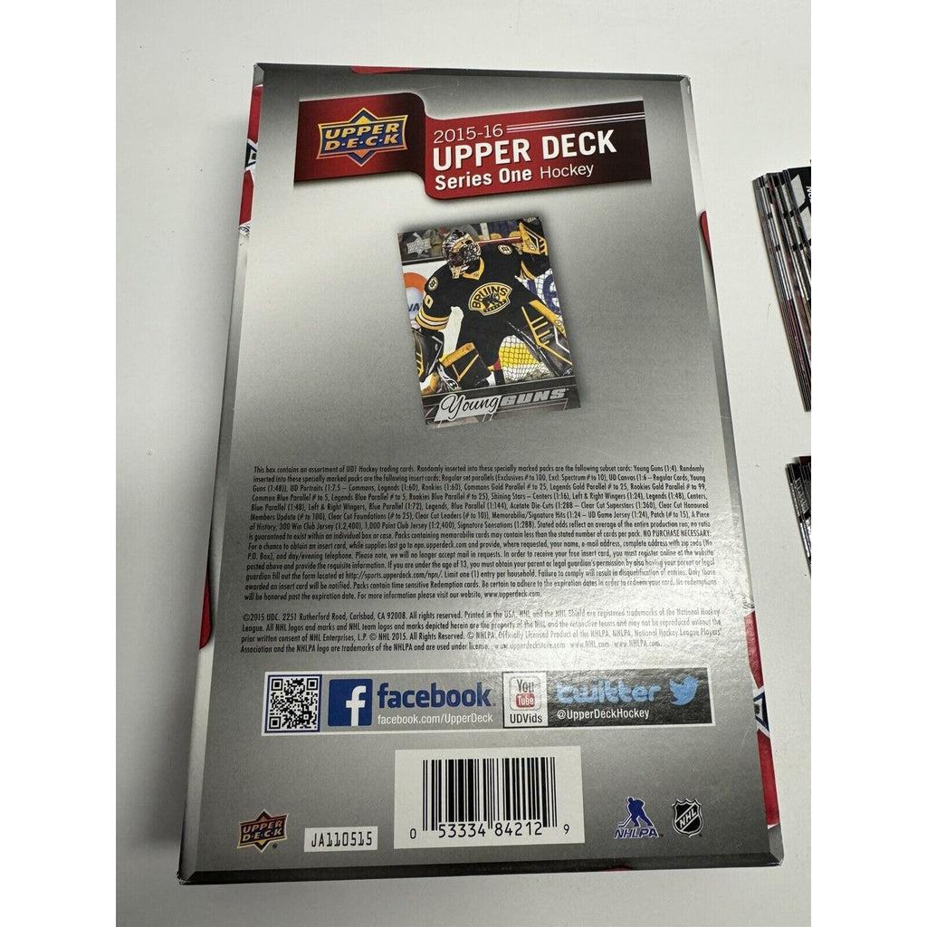 2015-16 Upper Deck Hockey Series 1 one Hobby Box : 178 Cards