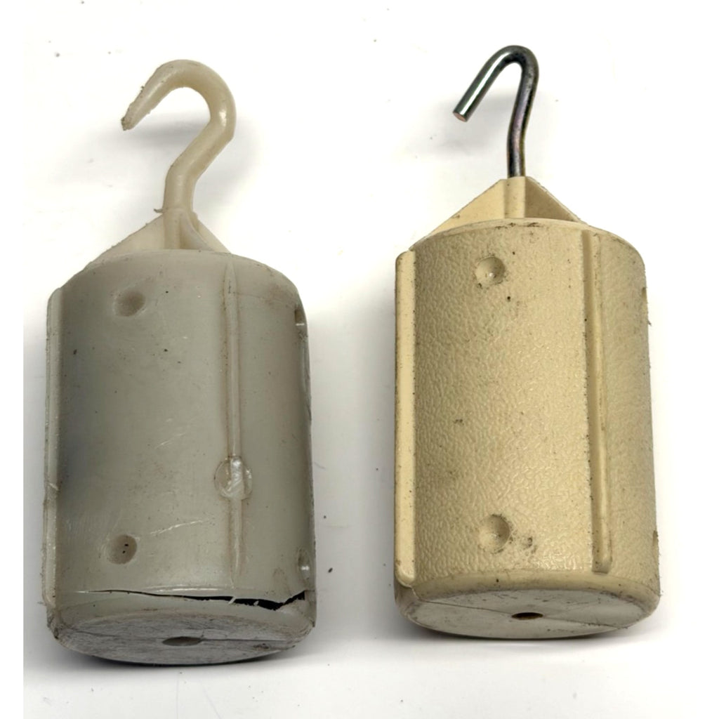 Vintage Lot of 2 Knitting Machine Ribber Weights with Hooks 1 pound per weight