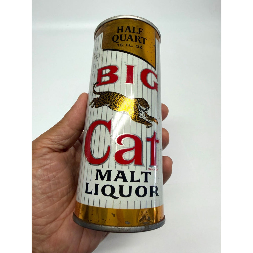Vintage 1969 BIG CAT MALT LIQUOR STEEL PULL TAB BEER CAN PABST