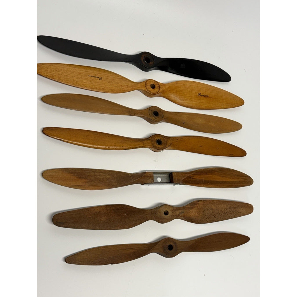 Vintage Lot of 7 RC Model Airplane Wood Propellers