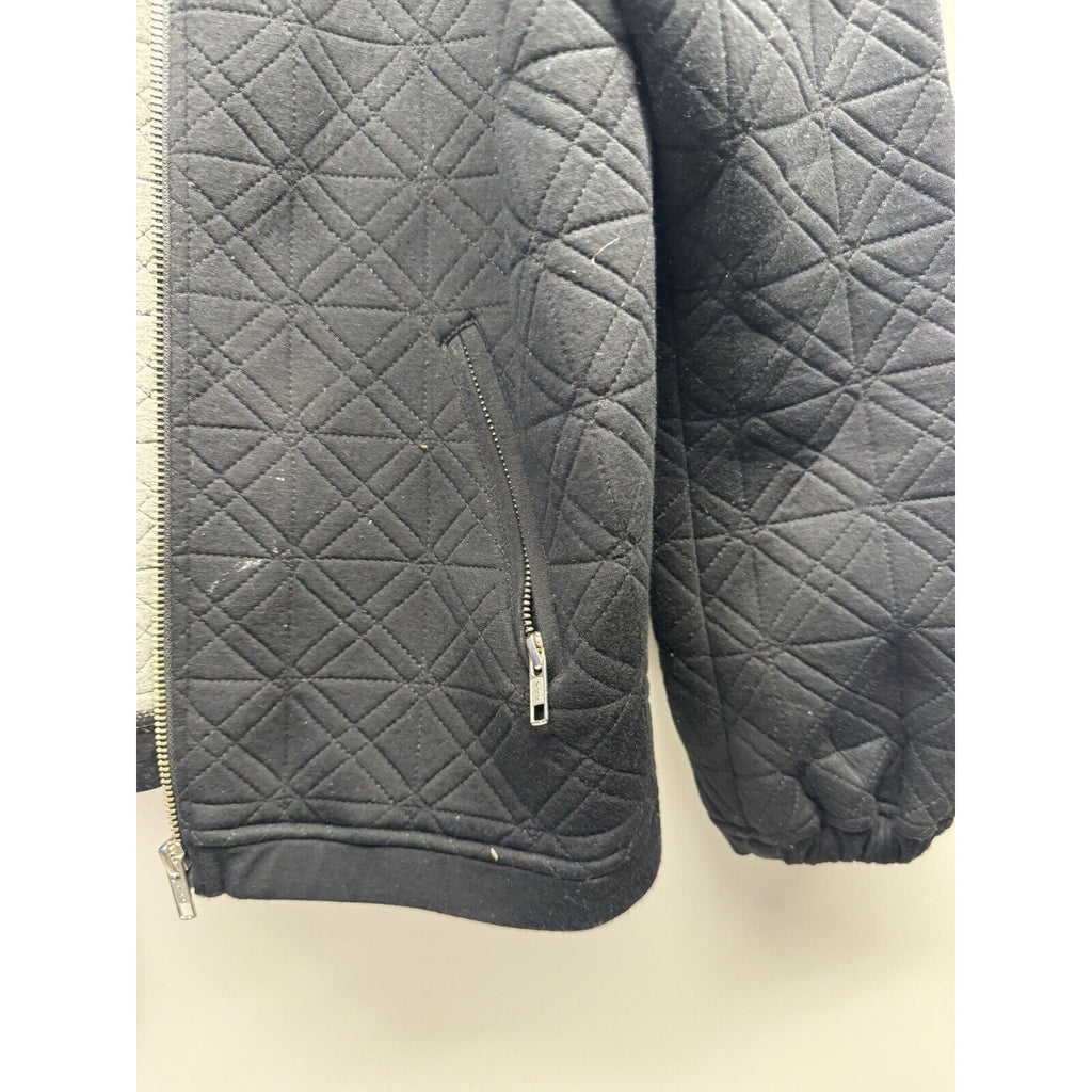 VINTAGE J Crew Jacket Womens XXS Black Quilted Full Zip Bomber Neoprene