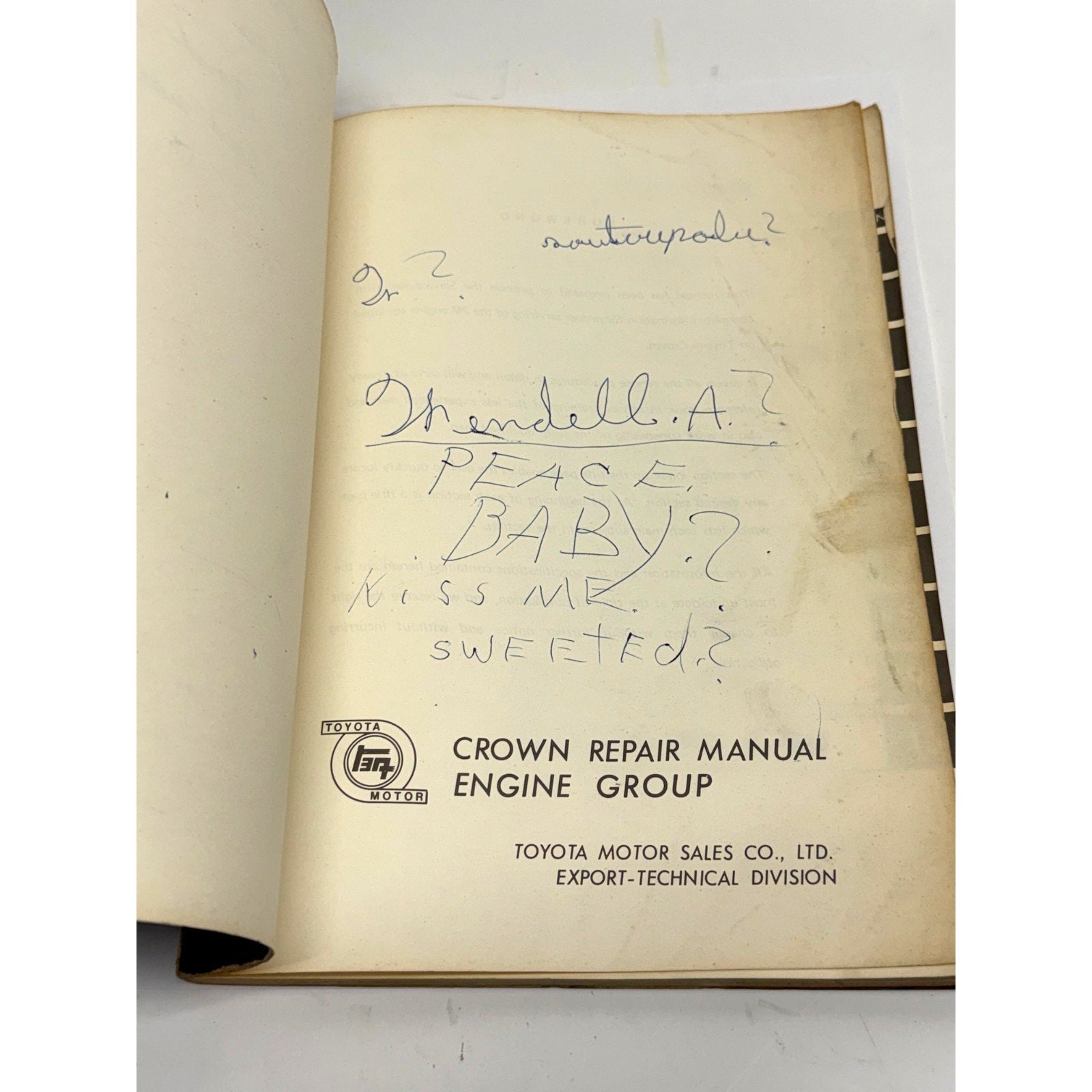 Vintage 1970 Toyota Crown 2M Engine Repair Manual OEM Guide Book #98004