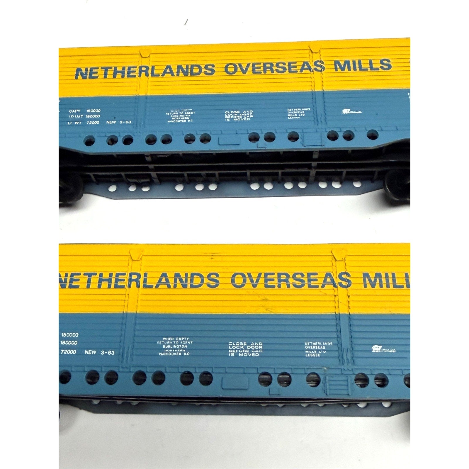 VTG NEW Lot of 2 Bachmann Box Car Netherlands Overseas Mills LUNX 70254