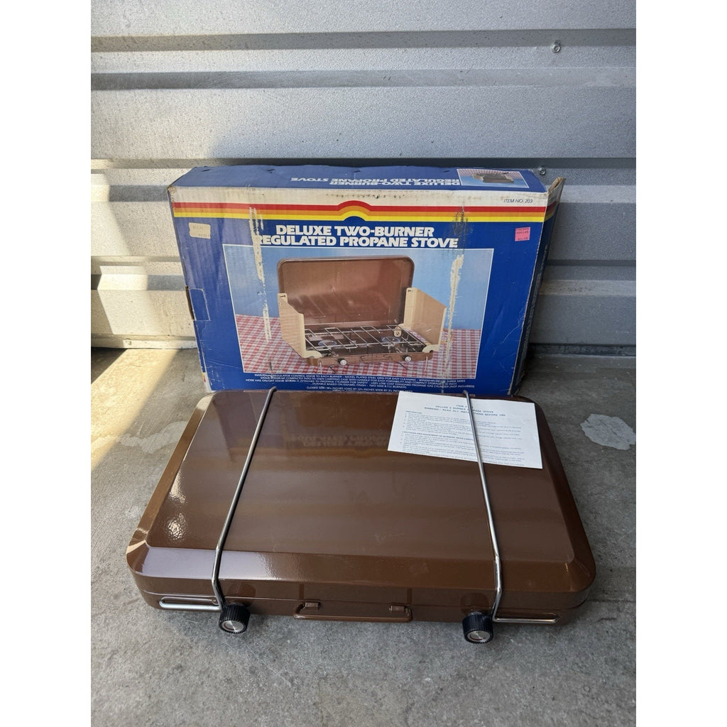 VINTAGE NOS Deluxe Two Burner Deluxe Regulated Propane Camping Stove
